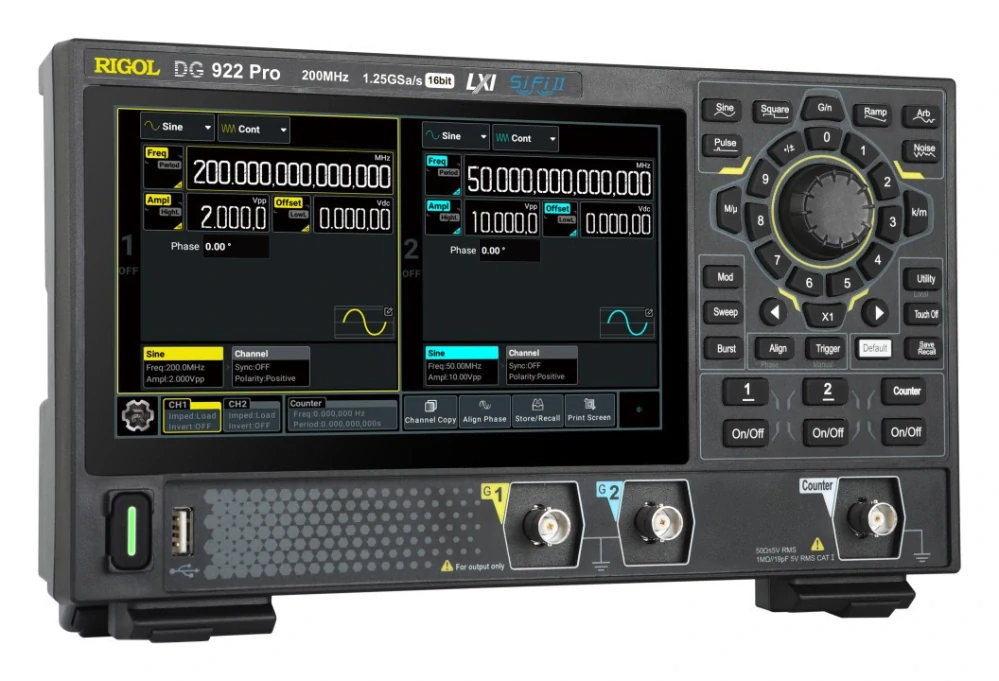 Rigol DG902 Pro - Arbitrární generátor funkcí 1 µHz - 70 MHz 2kanálový